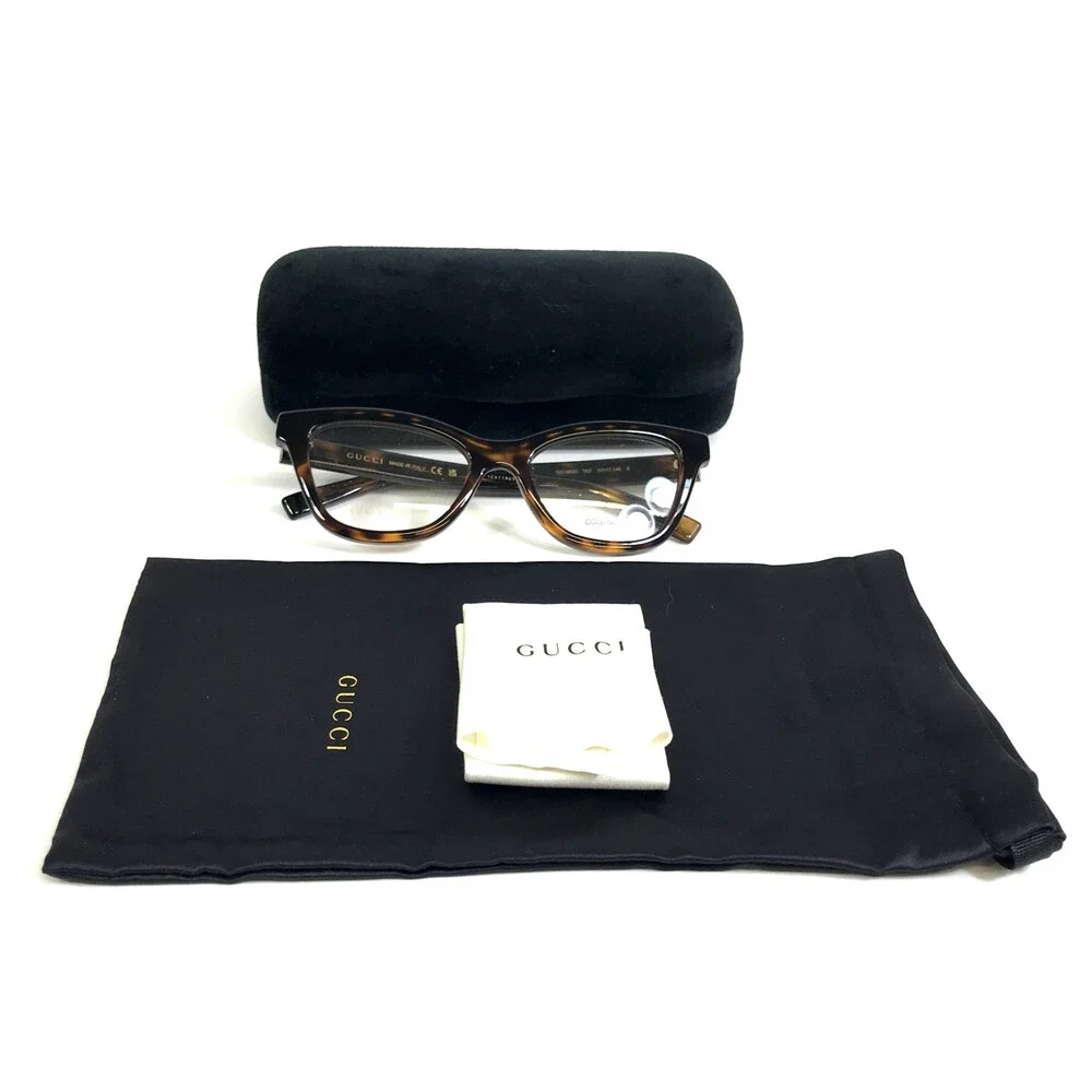 Gucci Eyeglasses Frames GG1983O 002 Tortoise Brown Cat Eye Full Rim 52-17-140 - Picture 2 of 13